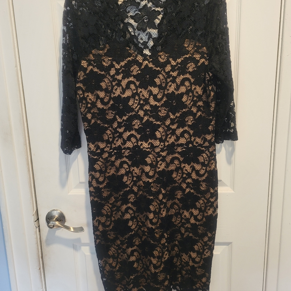 Karen Kane  Black Lace Dress Size Lg.. Gently Used